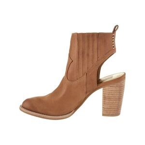 DOLCE VITA Womens Black Beige Panels Jasper Stacked Heel Leather Booties 8.5 M